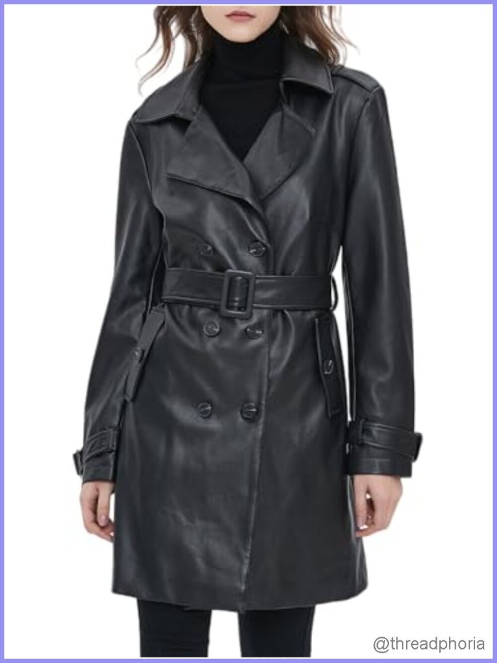 PU Faux Leather Blazer Jacket Waterproof Button Front Women's Outerwear